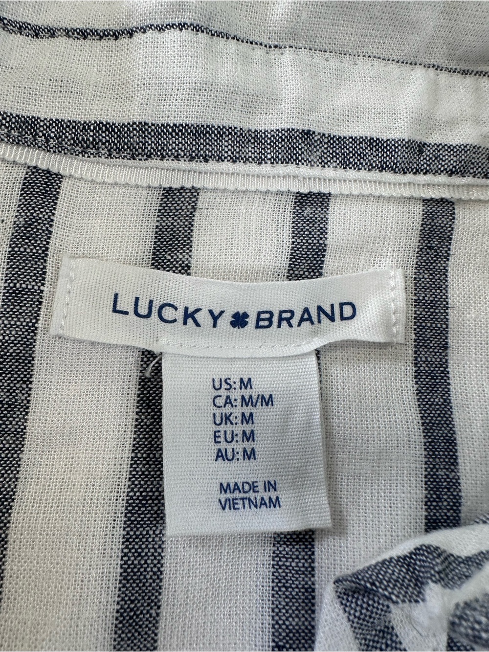 Lucky Brand White and Gray Striped Button Down Linen Blend Maxi Shirt Dress Sz M - Picture 8 of 13